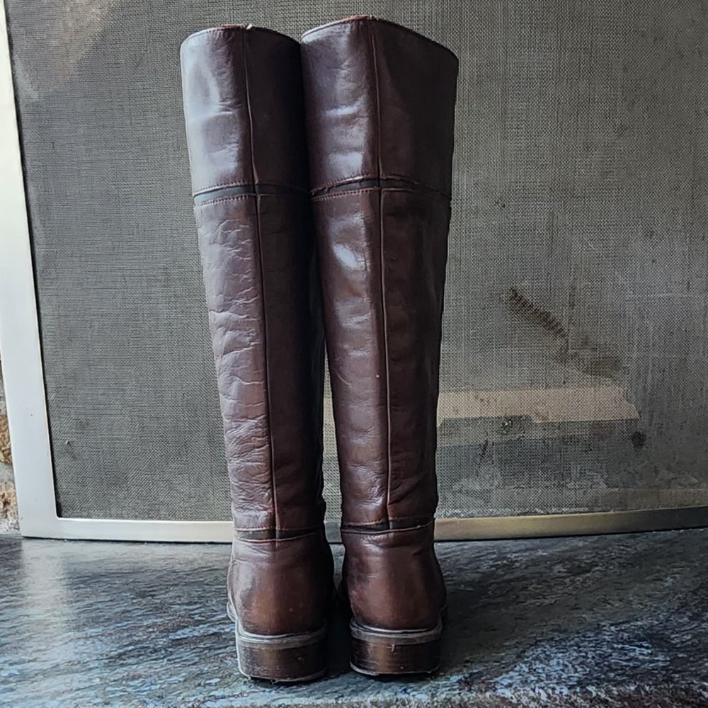 Santana Canada Cognac Leather Riding Boots Size 7.5M - Picture 10 of 15